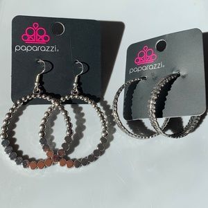 2 Silver Hoop Style Earrings